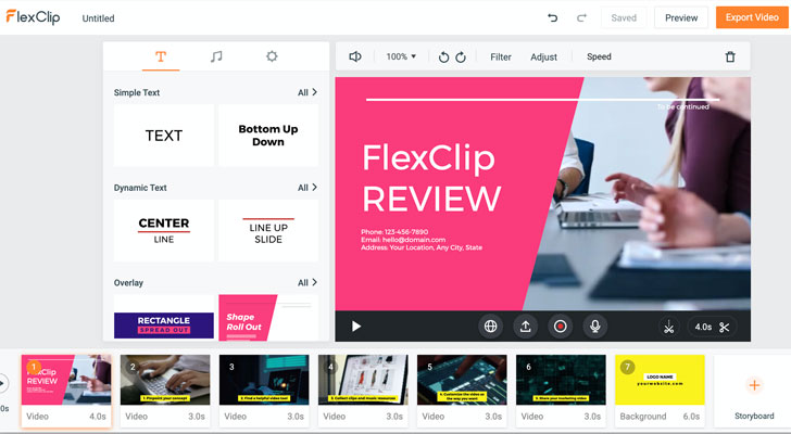 A FlexClip egy ingyenes online videokészítő